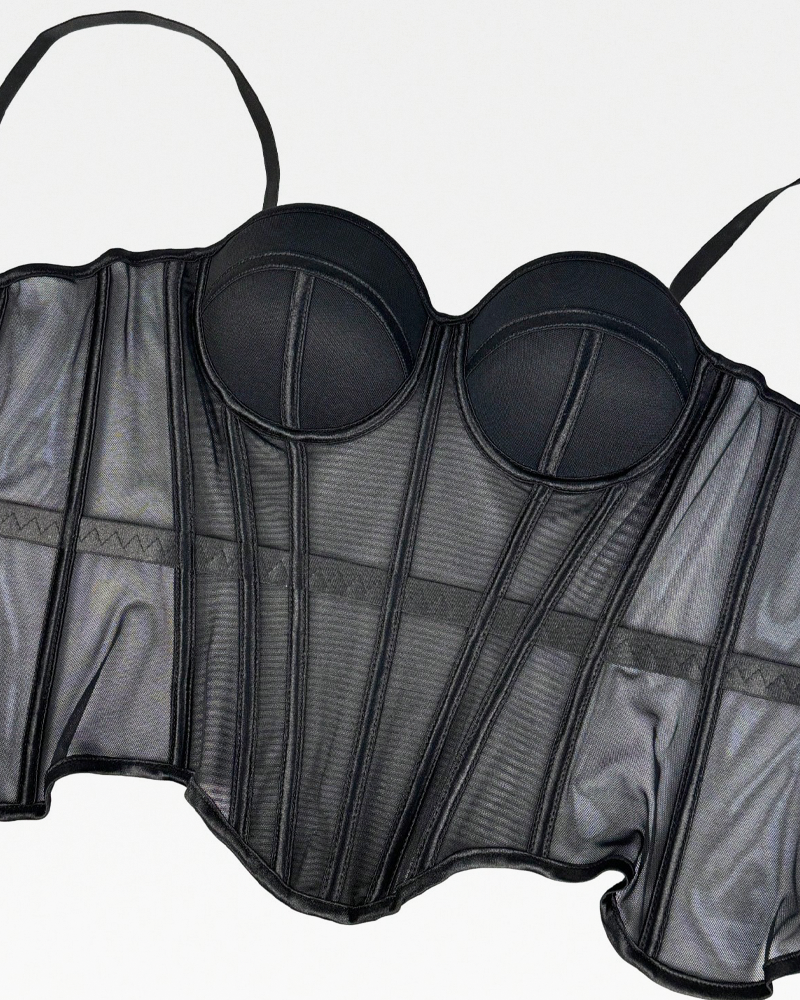 Bustier noir en maille