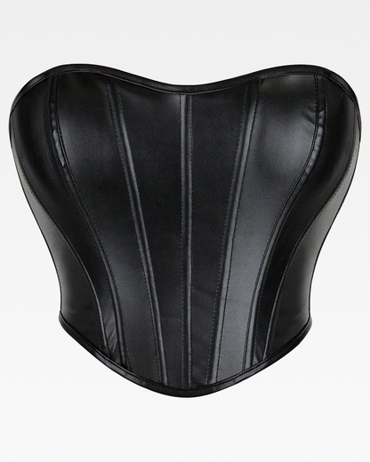 Bustier noir simili cuir