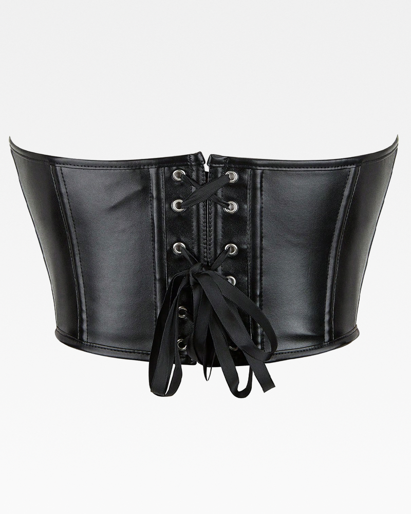 Bustier noir simili cuir