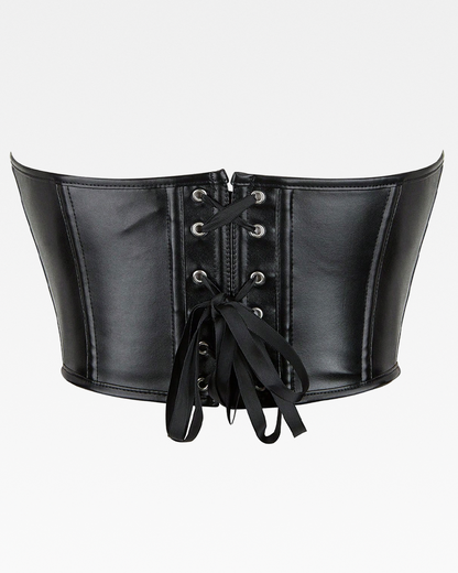 Bustier noir simili cuir
