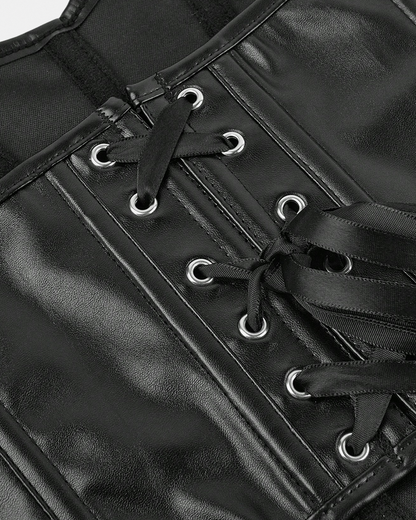 Bustier noir simili cuir