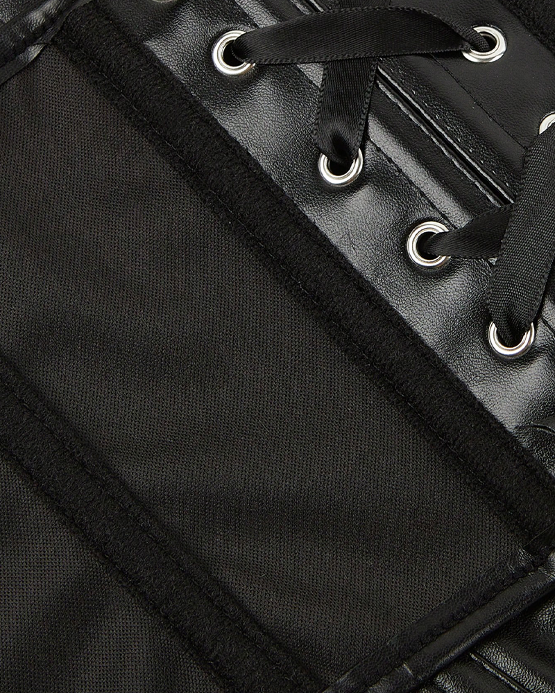 Bustier noir simili cuir