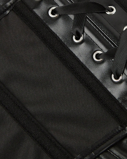 Bustier noir simili cuir