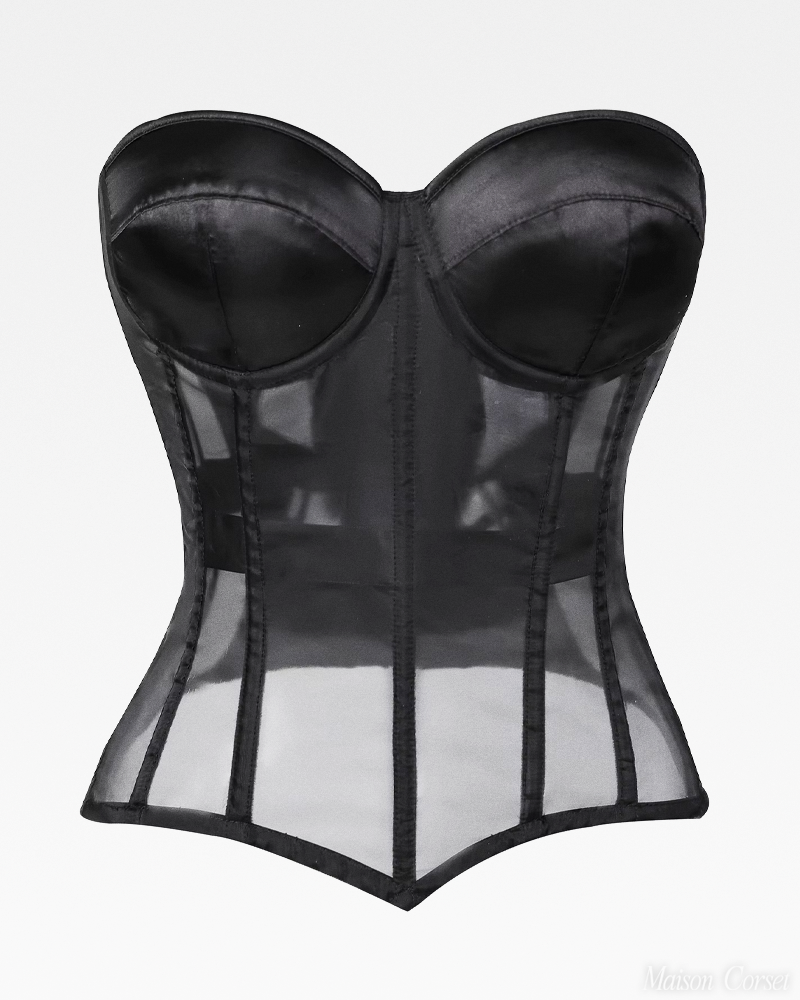 Bustier noir transparent