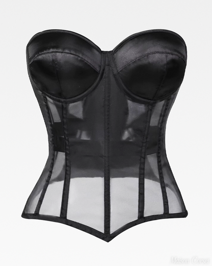 Bustier noir transparent