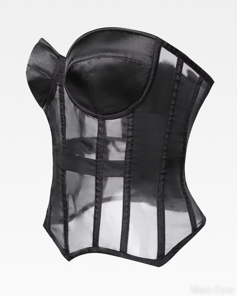 Bustier noir transparent