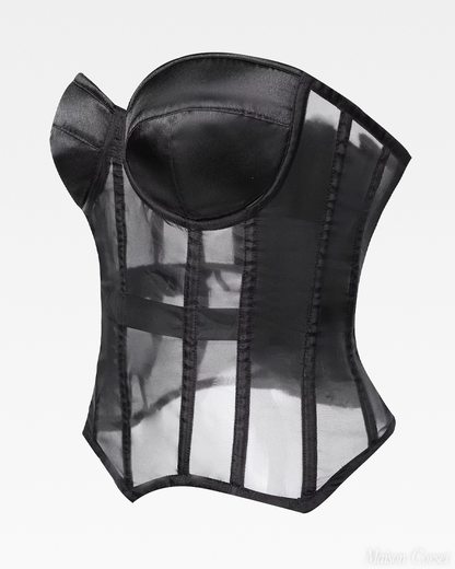 Bustier noir transparent
