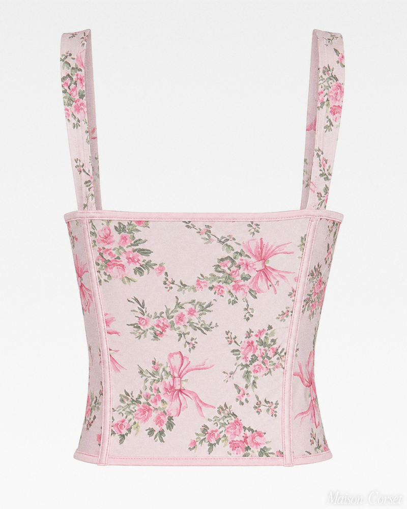 Bustier rose fleuri