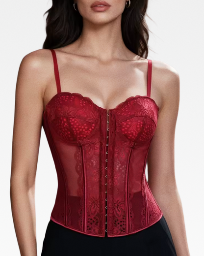 Bustier rouge dentelle