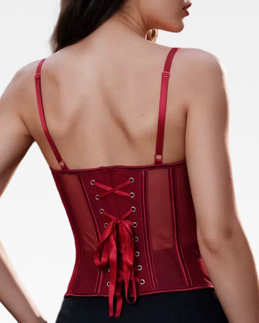 Bustier rouge dentelle