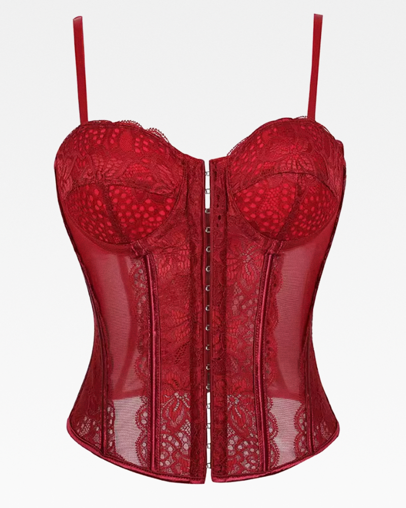 Bustier rouge dentelle