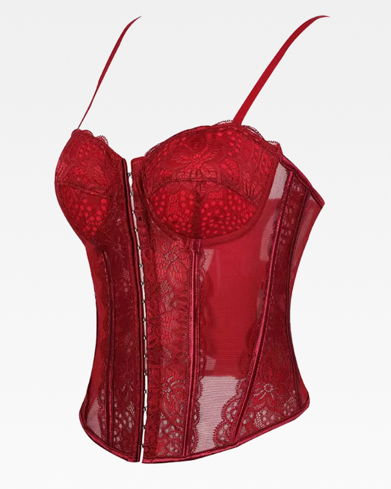 Bustier rouge dentelle