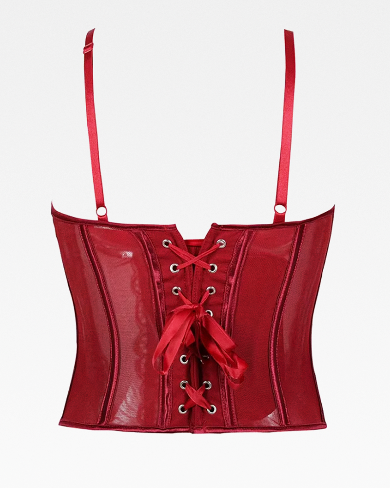 Bustier rouge dentelle