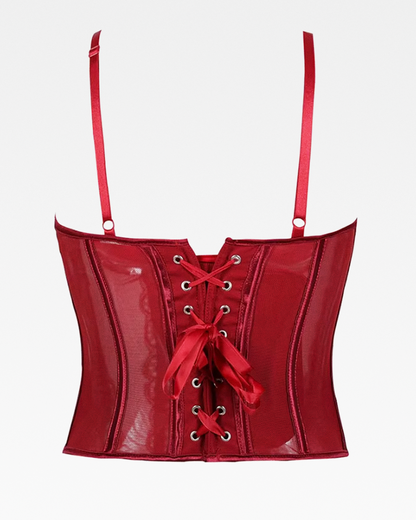 Bustier rouge dentelle