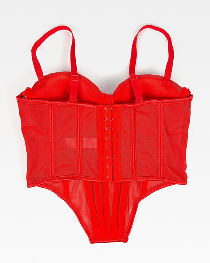 Bustier rouge strass