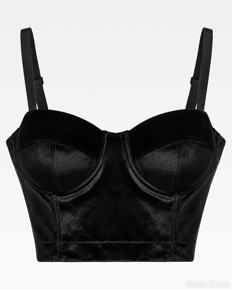 Bustier velours noir
