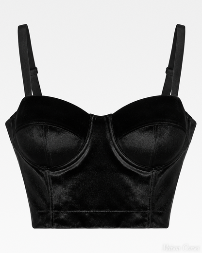 Bustier velours noir