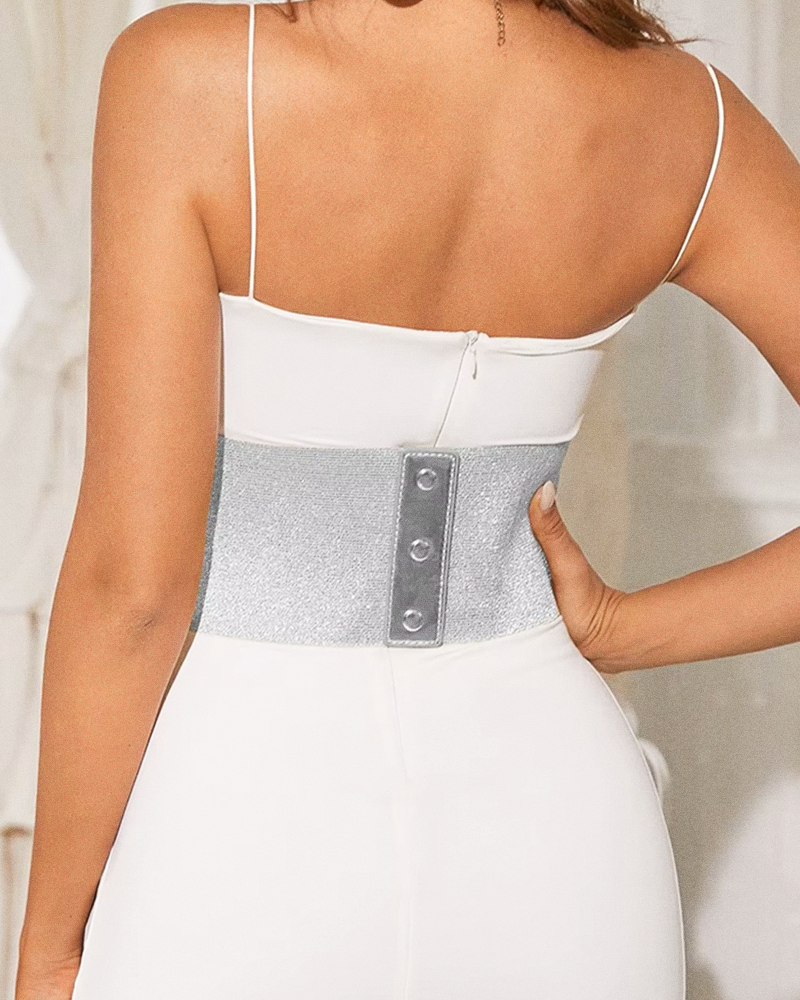 Ceinture corset argentée