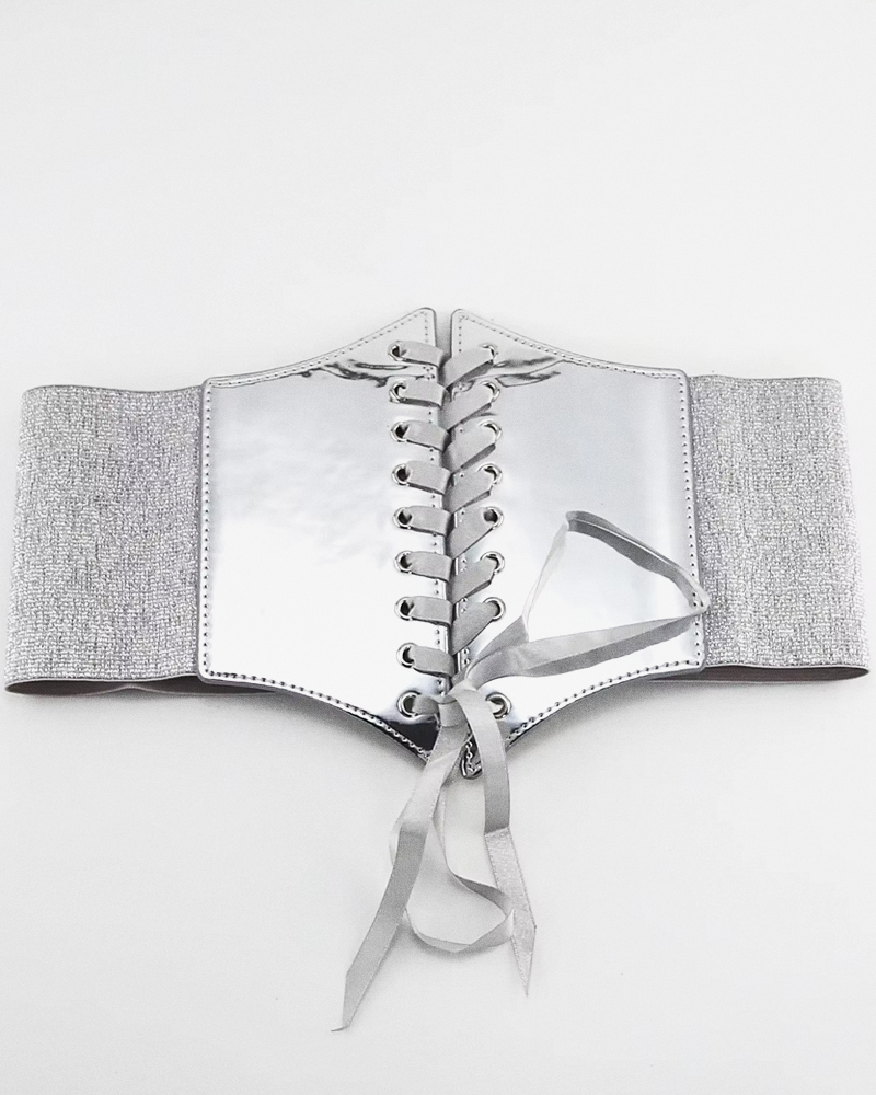 Ceinture corset argentée