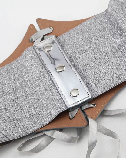 Ceinture corset argentée