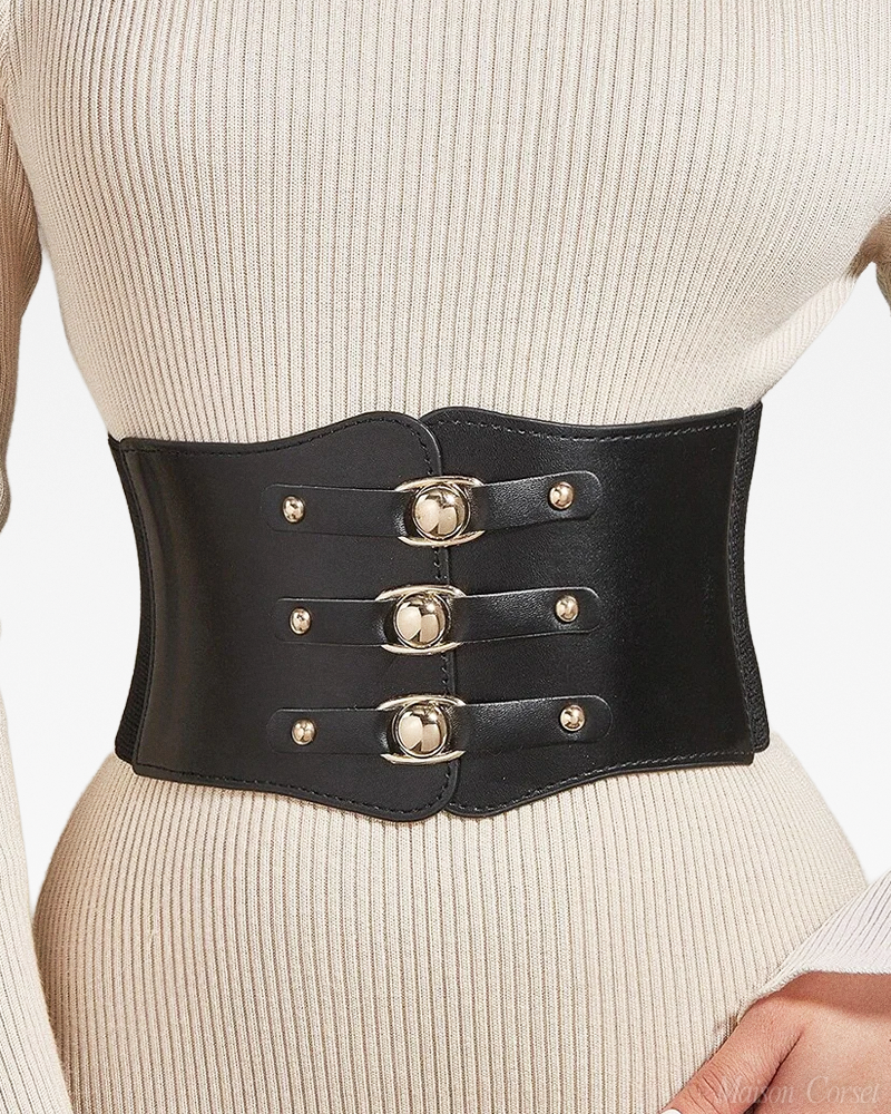 Ceinture corset boutons dorés