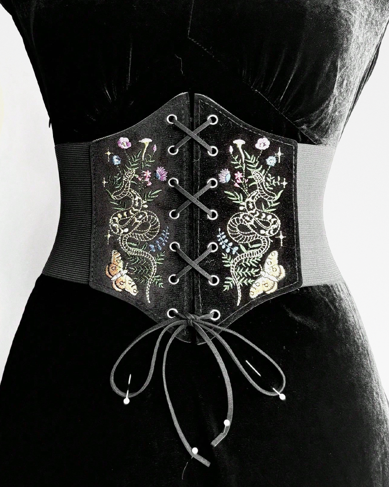 Ceinture corset brodée