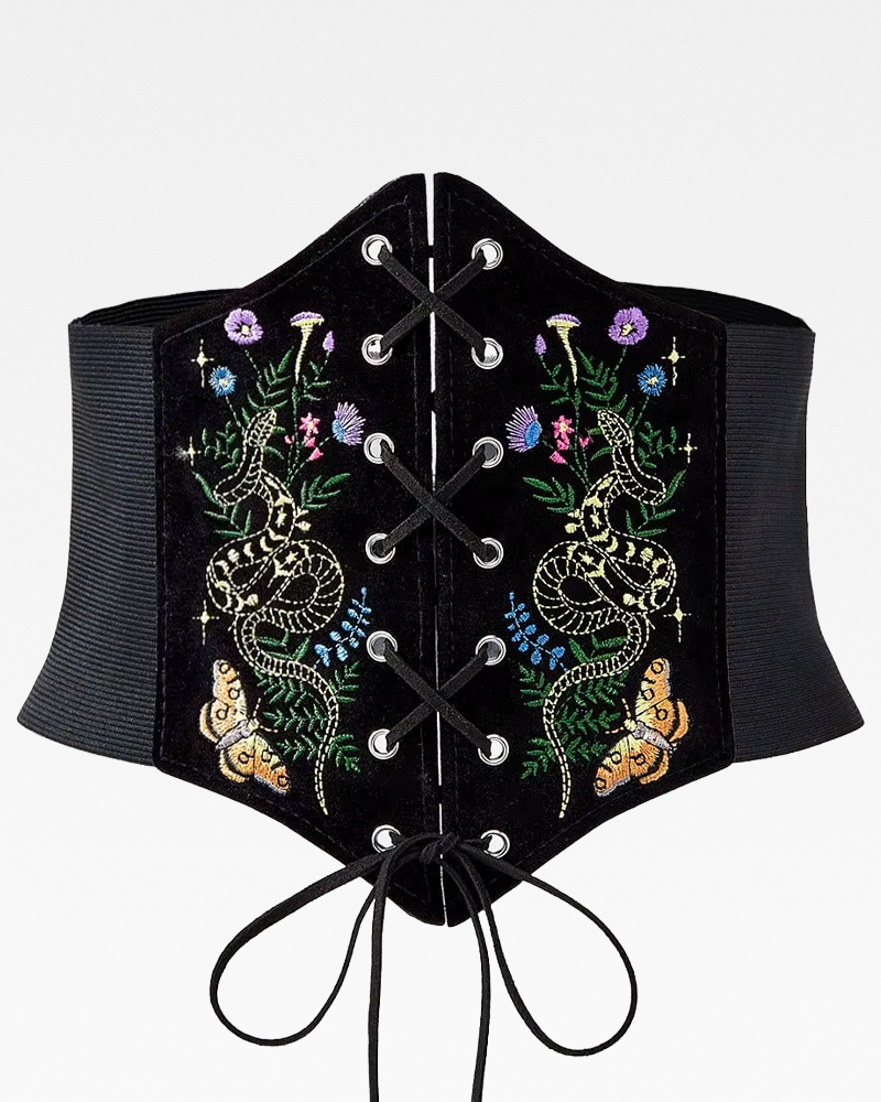 Ceinture corset brodée