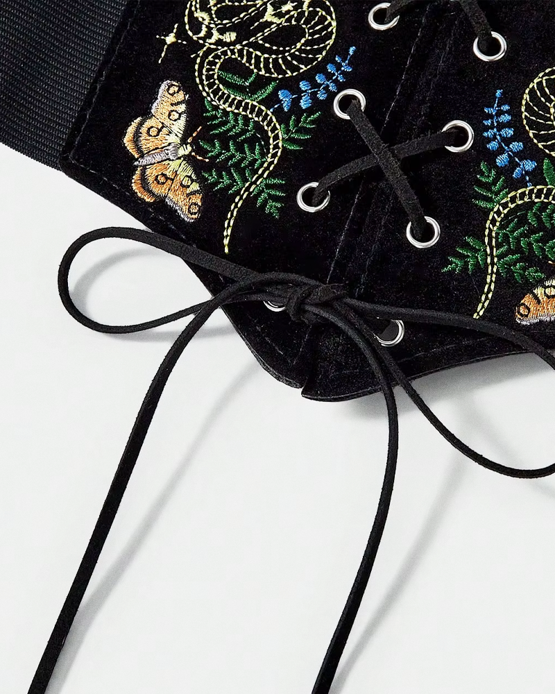 Ceinture corset brodée