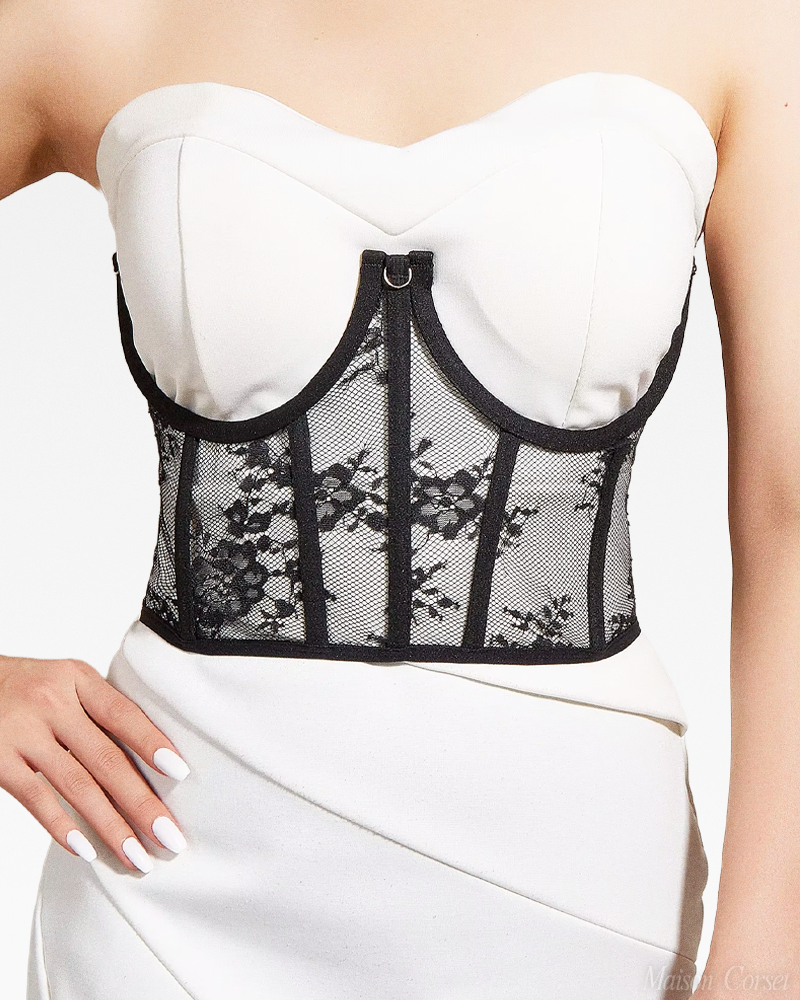 Ceinture corset dentelle noire