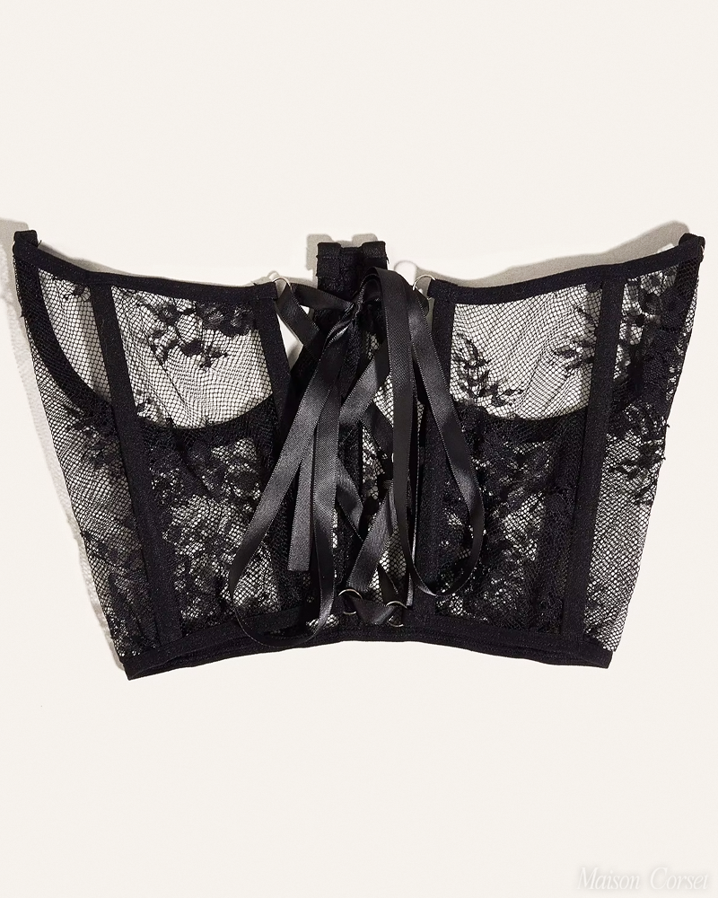 Ceinture corset dentelle noire