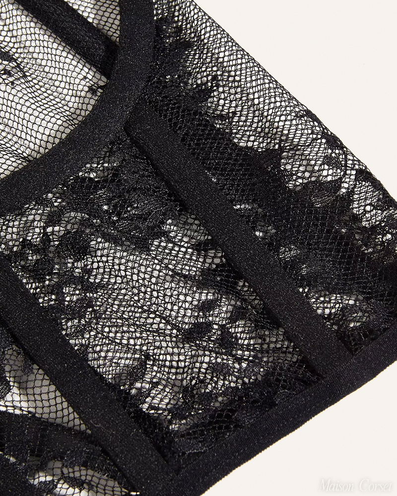 Ceinture corset dentelle noire