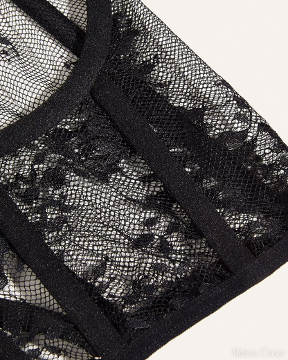 Ceinture corset dentelle noire