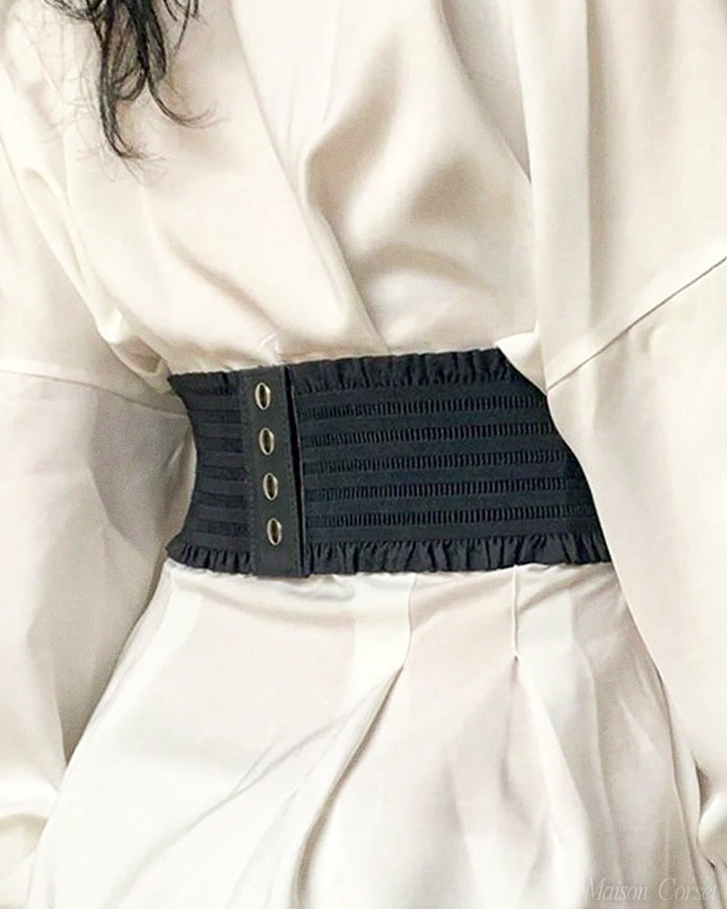 Ceinture corset empiècements dentelle