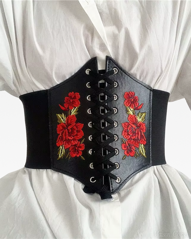 Ceinture corset fleurs