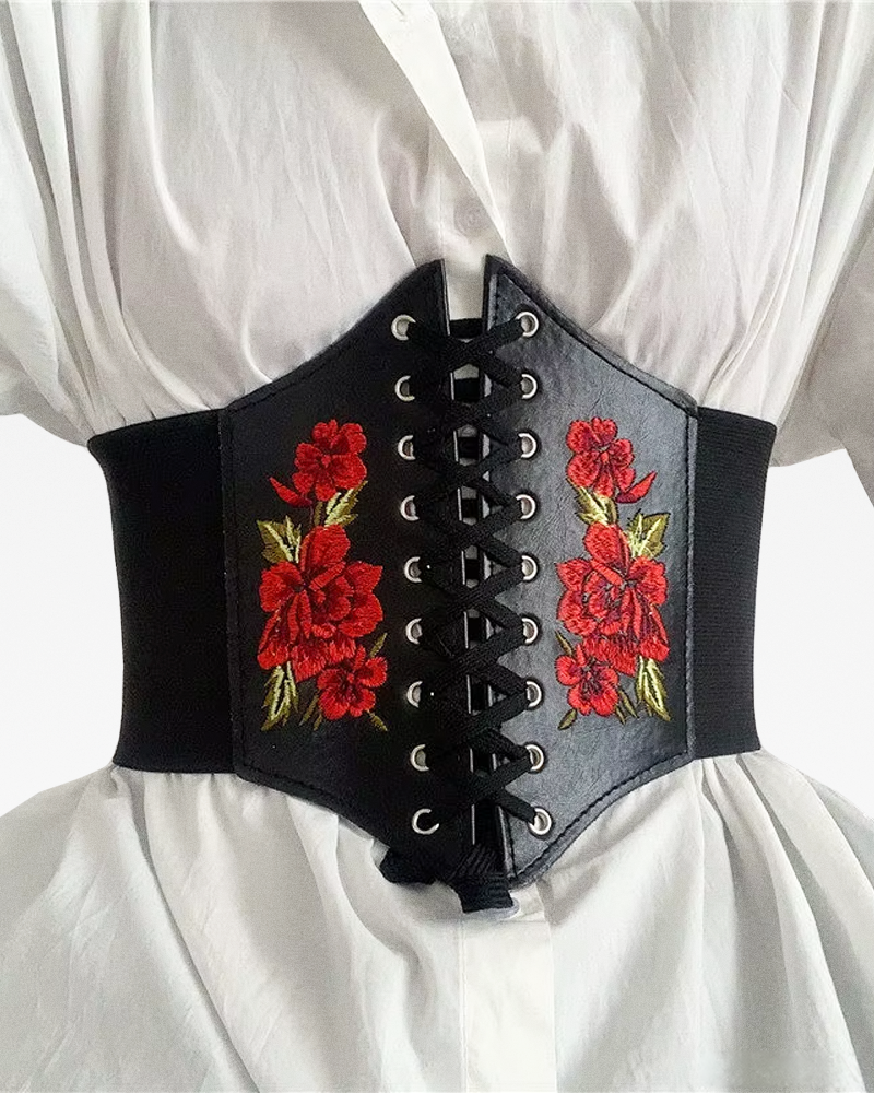 Ceinture corset fleurs