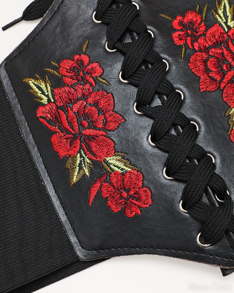 Ceinture corset fleurs