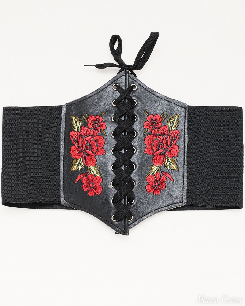 Ceinture corset fleurs