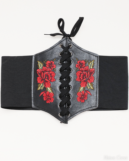 Ceinture corset fleurs
