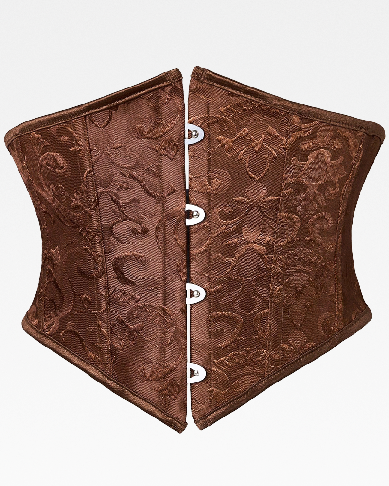 Ceinture corset jacquard marron