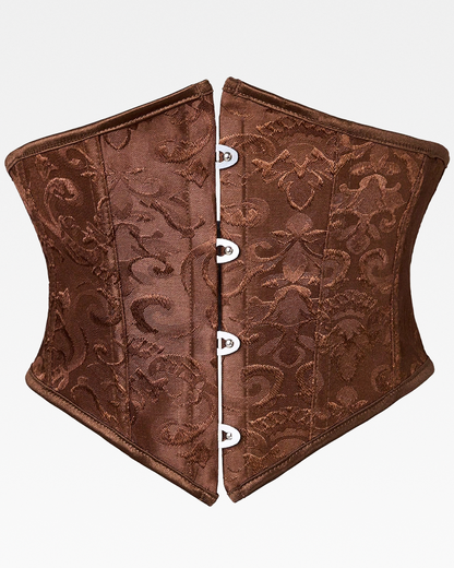 Ceinture corset jacquard marron