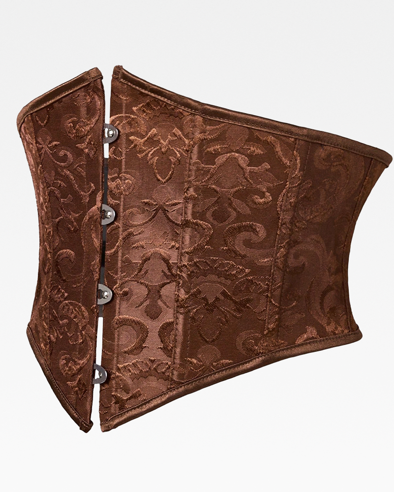 Ceinture corset jacquard marron