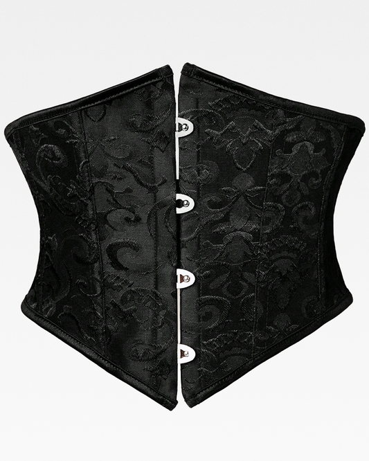 Ceinture corset jacquard noire