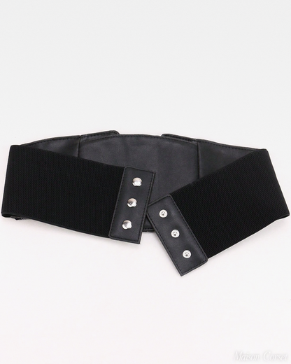 Ceinture corset large dentelle noire