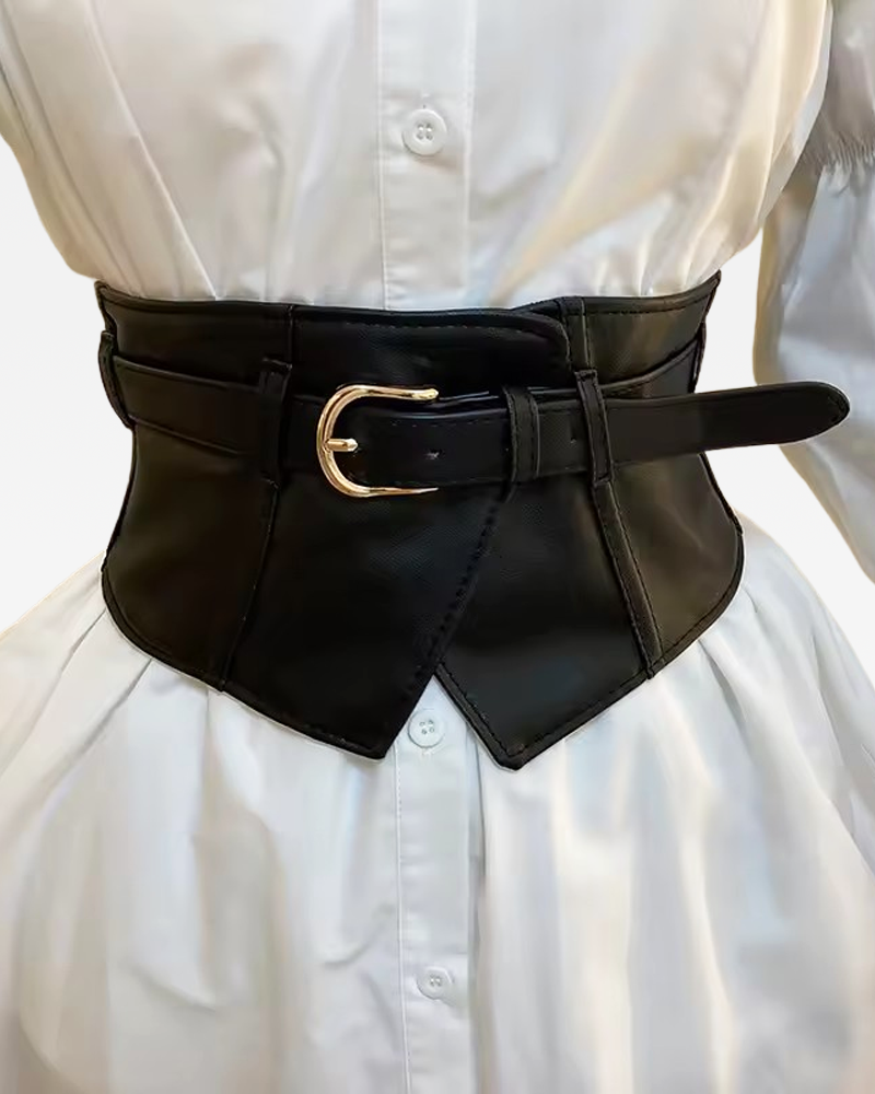 Ceinture corset noire à boucle
