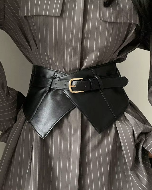 Ceinture corset noire à boucle