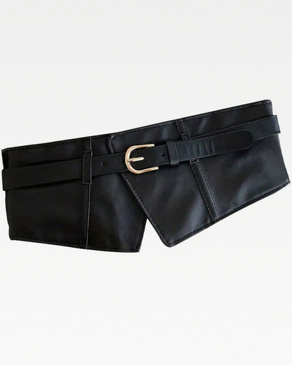 Ceinture corset noire à boucle