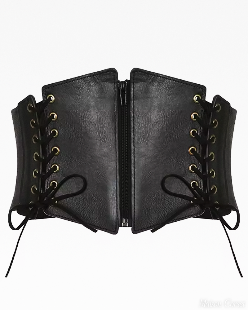 Ceinture corset noire à lacets