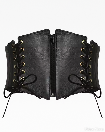 Ceinture corset noire à lacets