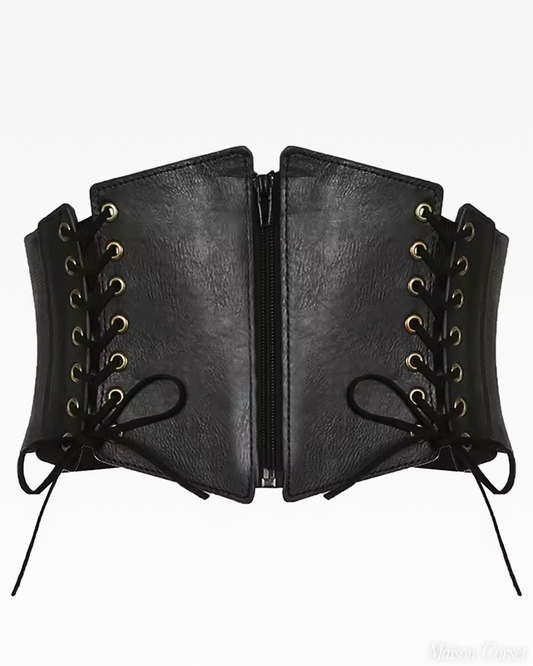 Ceinture corset noire à lacets