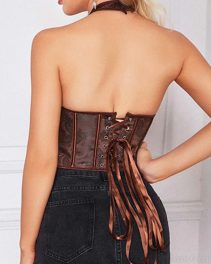Corset à bretelles marron